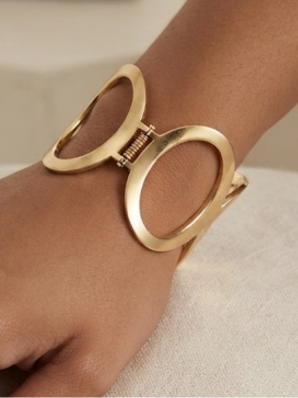 Contemporary Gold Sculptural Cuff Bracelet - Women's Jewelry